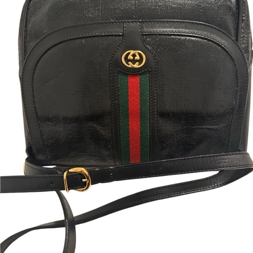 Gucci black web gg gold logo cross body bag - Picture 14 of 16